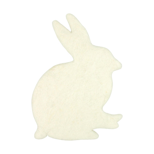 Nepal felt miscellaneous goods kitchen rabbit Trivet white