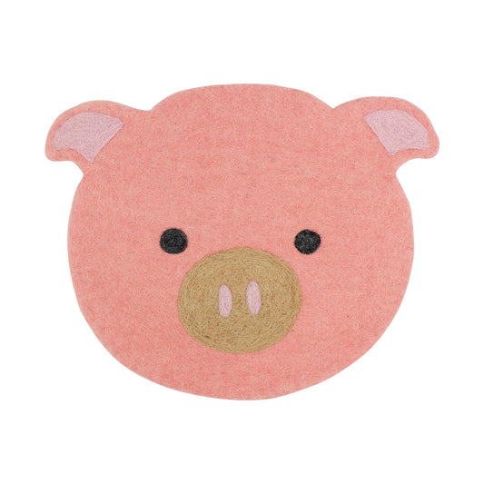Coussin de chaise en feutre du Népal, articles divers, motif cochon