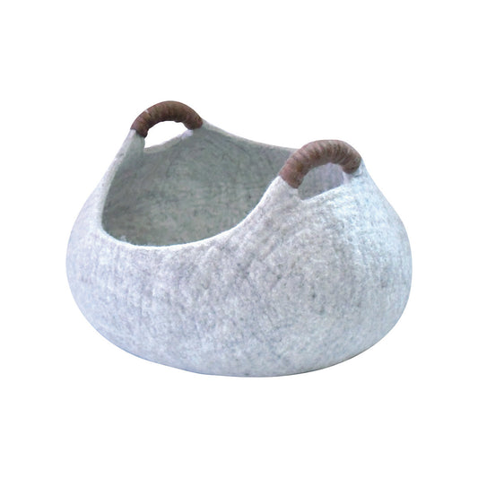 Nepal felt miscellaneous goods natural basket L ivory