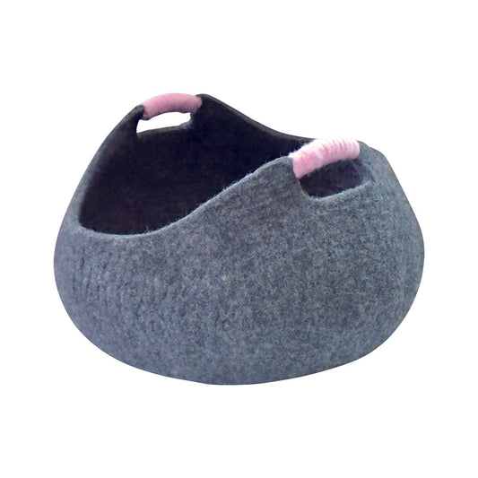 Nepal felt miscellaneous goods natural basket L gray