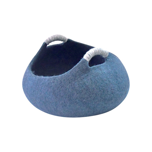 Nepal felt miscellaneous goods natural basket L navy
