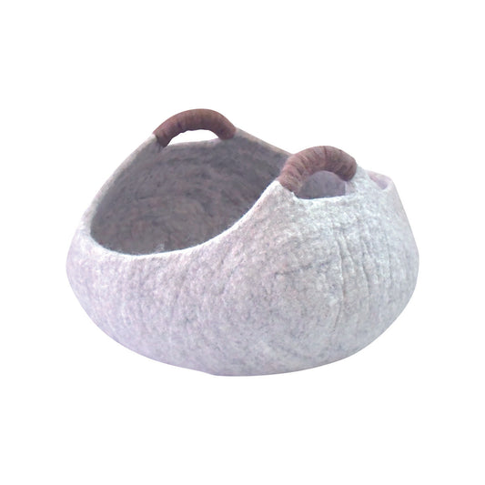 Nepal felt miscellaneous goods natural basket M ivory