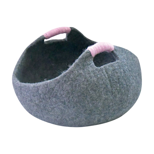 Nepal felt miscellaneous goods natural basket M gray
